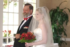 Chelsea with her dad four years ago on her wedding day.