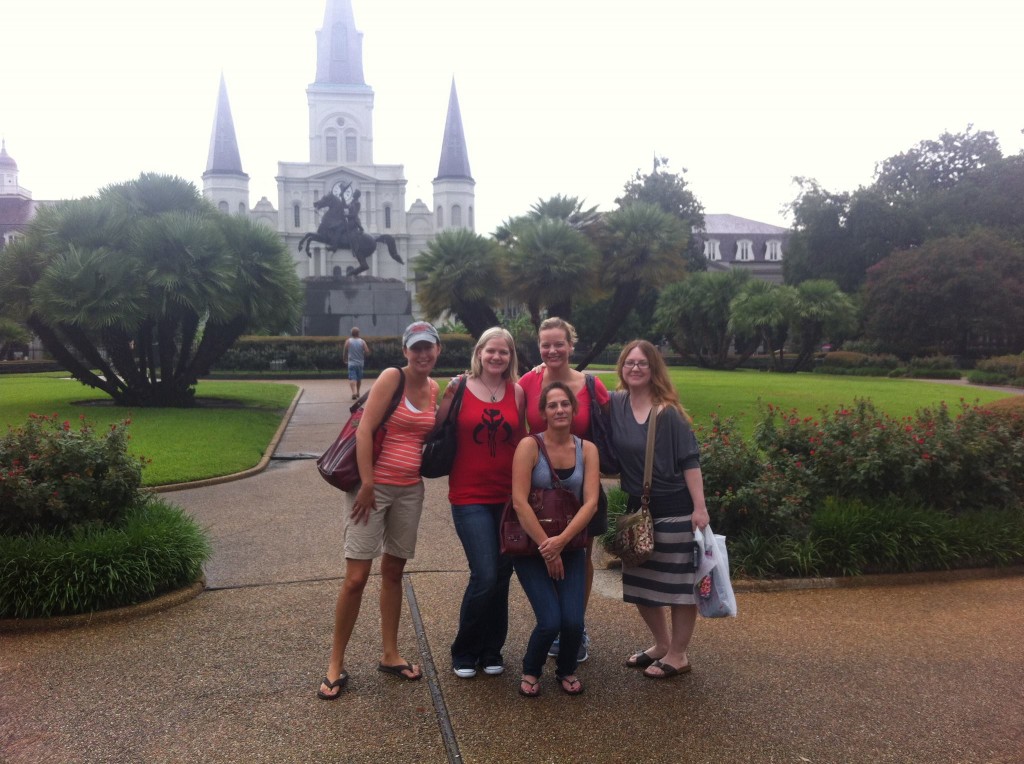 Getting touristy with friends at Jackson Square in New Orleans